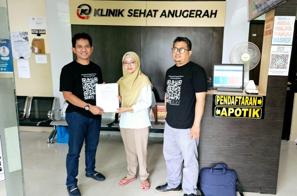 Klinik Sehat Anugerah berkolaborasi dengan Penyedia Layanan Tanda Tangan Elektronik Tersertifikasi